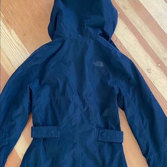 The North Face Waterproof Black Hooded Trench Jacket XS - Picture 6 of 7